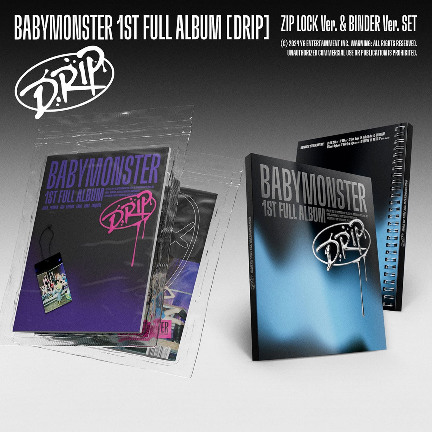 (SET) BABYMONSTER - DRIP / 1st FULL ALBUM (ZIP LOCK + BINDER Ver.)