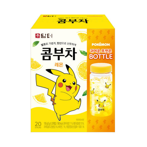 دمتر بوكيمون كومبوتشا بطعم الليمون مع هديه | | (ONE) Damter - Pokemon Kombucha Lemon 20 Pack + Bottle Set