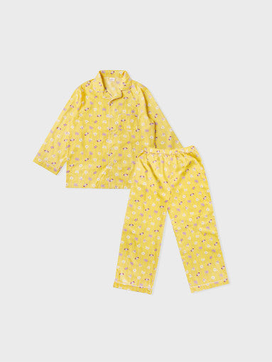 (SET) BT21 - Line Friends New Basic Yellow Stripe Pajama Set (M - L)