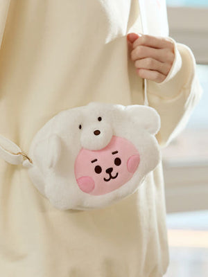 (ONE) BT21 - COOKY BABY Fluffy Face Doll Crossbody Bag