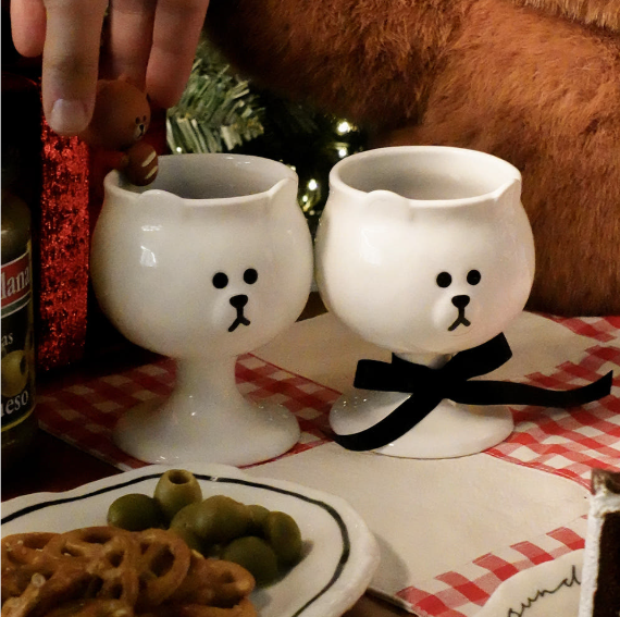(SET) LINE FRIENDS - LOFA Seoul X BROWN wine glass set