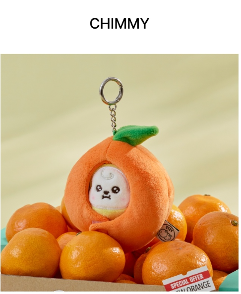 (ONE) BT21 - Baby Plush Keyring Orange Party