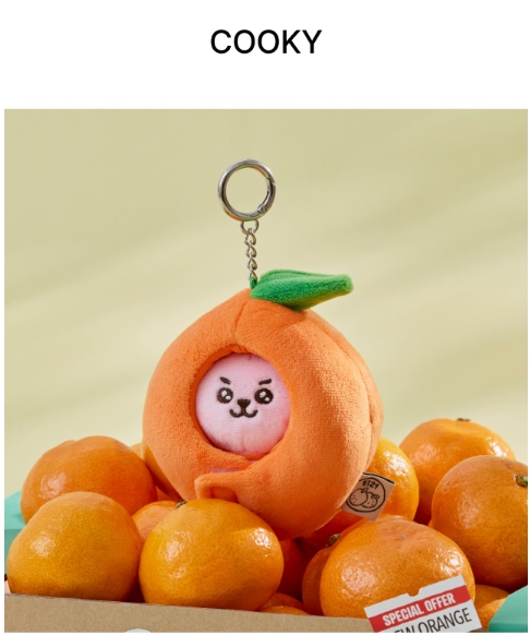 (ONE) BT21 - Baby Plush Keyring Orange Party