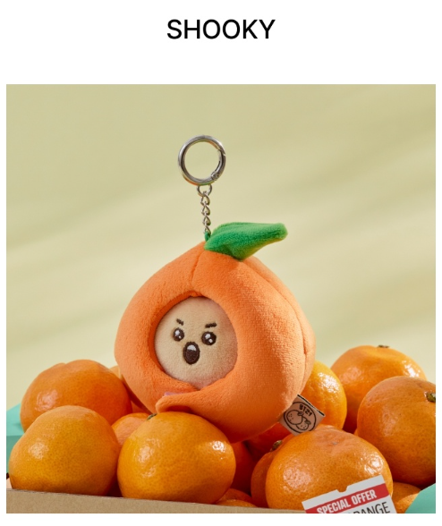 (ONE) BT21 - Baby Plush Keyring Orange Party