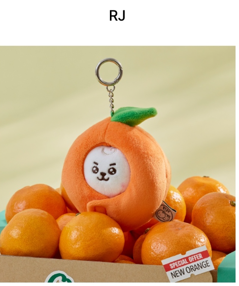 (ONE) BT21 - Baby Plush Keyring Orange Party