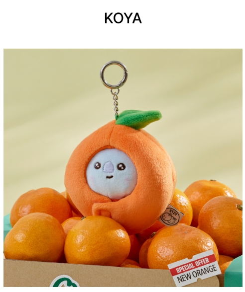 (ONE) BT21 - Baby Plush Keyring Orange Party