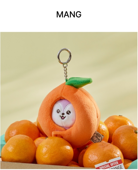 (ONE) BT21 - Baby Plush Keyring Orange Party