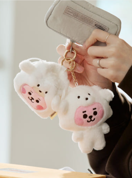 (ONE) BT21 COOKY BABY Fluffy String Mini Bag Charm Pouch