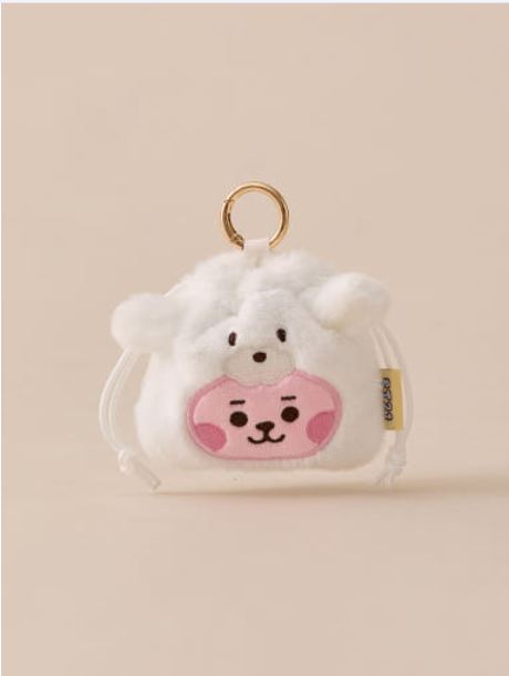 (ONE) BT21 COOKY BABY Fluffy String Mini Bag Charm Pouch