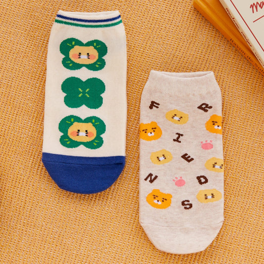 (ONE) KAKAO FRIENDS - Daily Short Socks Lucky_Chunshik