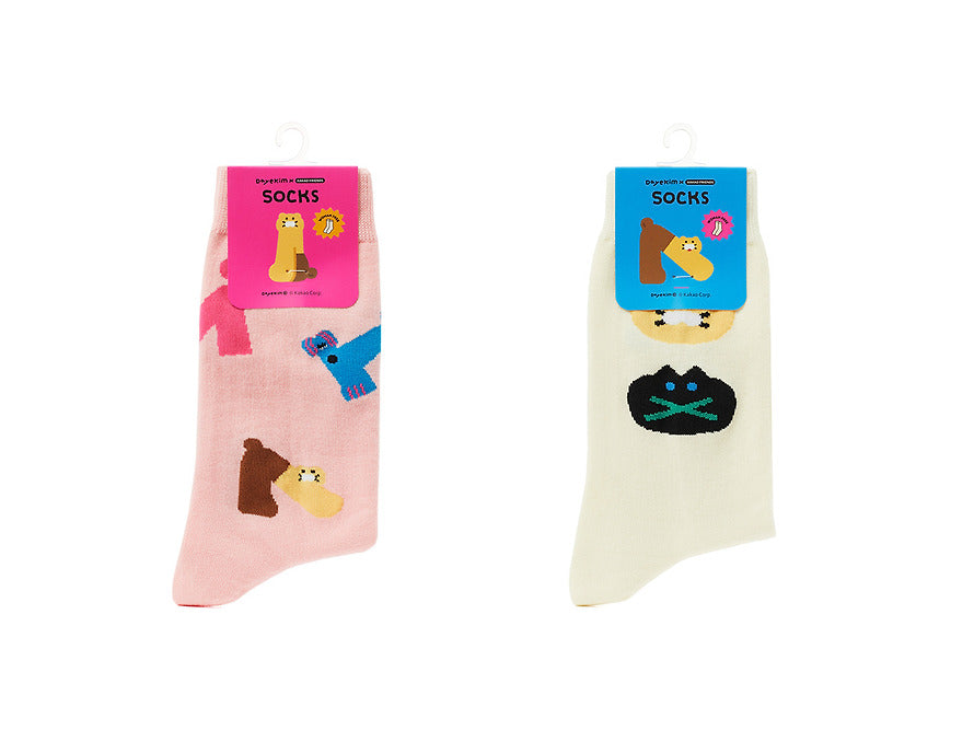 (ONE) KAKAO FRIENDS - Kim Da-ye X Kakao Friends Socks (Pink)_Chunshik