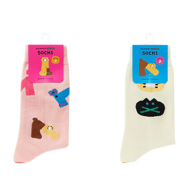 (ONE) KAKAO FRIENDS - Kim Da-ye X Kakao Friends Socks (Pink)_Chunshik