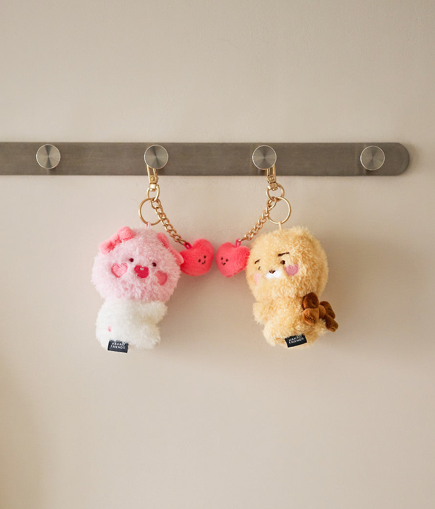 (SET) KAKAO FRIENDS - Love Magnet Keyring Doll Set_Little Lion & Little Apeach
