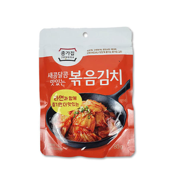 واحد - كيمشي بحجمين| (ONE) Jongga House - stir-fried kimchi, 80g savory stir-fried kimchi OR 160g can