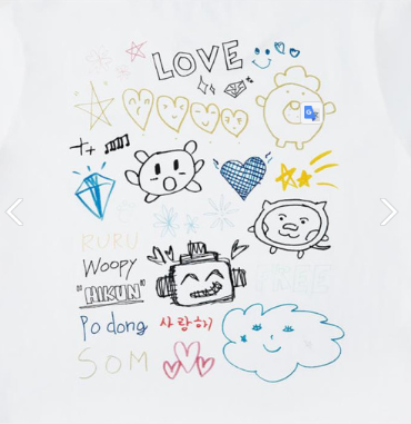 موديل الاول قياس ميديم|(ONE) TRUZ - Line Friends Artist Dongsaeng Line Short Sleeve T-Shirt (M)