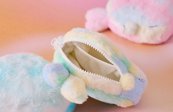 (ONE) LINE FRIENDS - bunini plush multi pouch (BLUE MULTI)