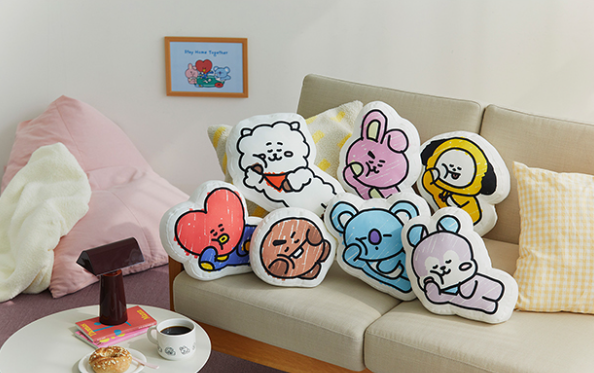 (ONE) BT21 - Line Friends Home Flat Cushion