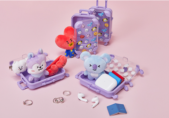 سيت كامل دميه وحقيبه (SET) BT21 Line Friends Big & Tiny Mini Carrier Doll