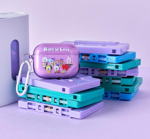 (ONE) BT21 Line Friends Hop In Rub Elago Airpod Pro 2 Clear Hanging Case
