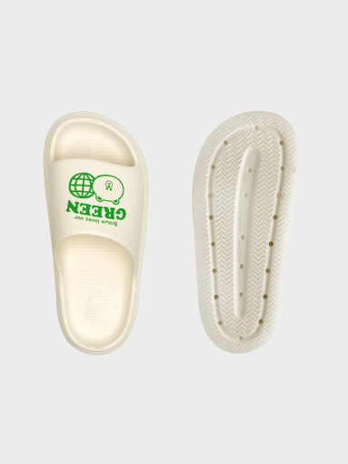 (ONE) LINE FRIENDS - Gunjong Brown On Green Eco Like EVA Slippers (230-270mm)