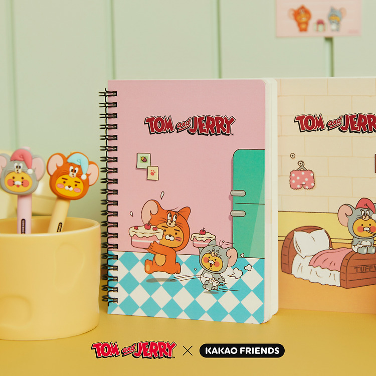 سيت اشتري اثنين | (SET) Tom and Jerry x KAKAO Friends - Notebook (Pink) Ryan & Chunsik