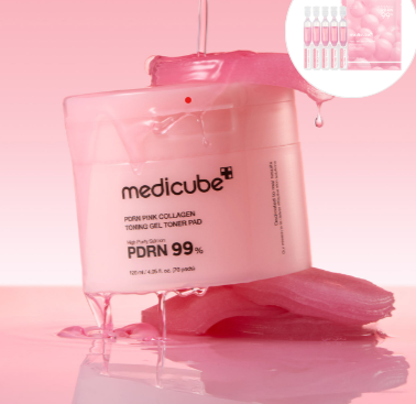 واحد - وسادة تونر جل الكولاجين الوردي | (ONE) Pink Collagen Toning Gel Toner Pad