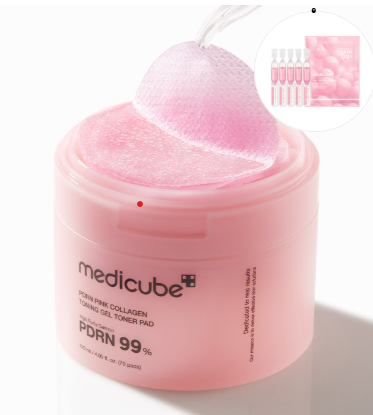 واحد - وسادة تونر جل الكولاجين الوردي | (ONE) Pink Collagen Toning Gel Toner Pad
