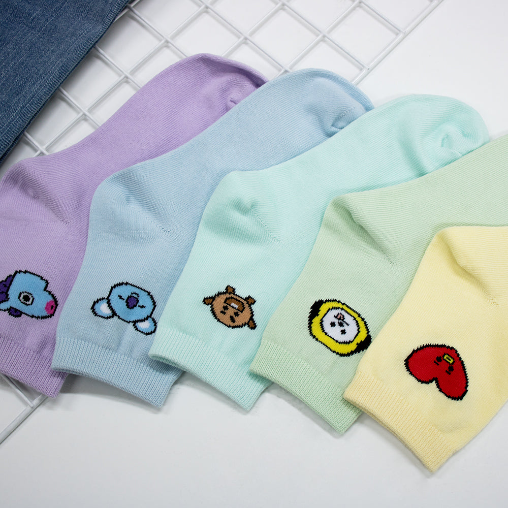 (ONE) BT21 - Women's Daily Heavy Neck Socks 7 Pairs Set