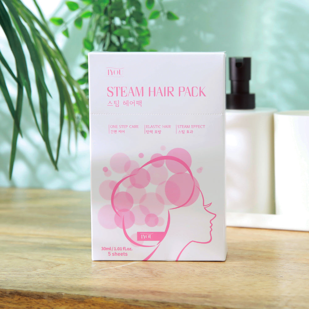 سيت عدد 6 ماسك الشعر كيراتين وفيتامين لاعاده رونقه وحيويته ويعزز فروه الراس| (SET) IU - Steam Hair Pack 30ml x 5+1 Extremely Damaged Hair Steam care hair mask pack for damaged hair