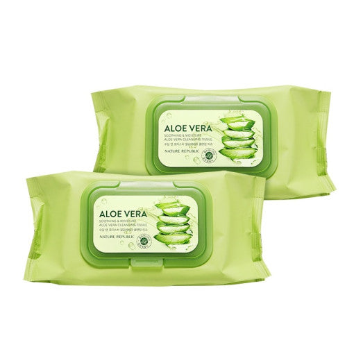 سيت - البشره بعمق من ناتور ريببلك يحتوي على مواد طبيعية ونبتة الصبار| عدد اثنين | (SET) SKIN CARE - Nature Republic - California Aloe Vera Cleansing 2 pie