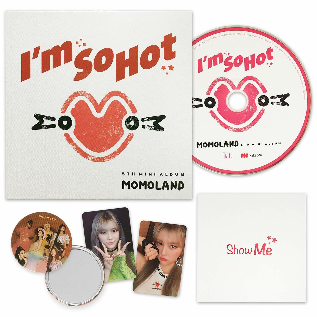 (One) MOMOLAND 5th Mini Album - Show Me/ I'm So Hot CD + Poster مامولند فرقه قدمت هذا الالبوم يحتوي على اثنين وخمسين صفحه /صوره فوتوغرافيه عدد اثنين /وملصقين