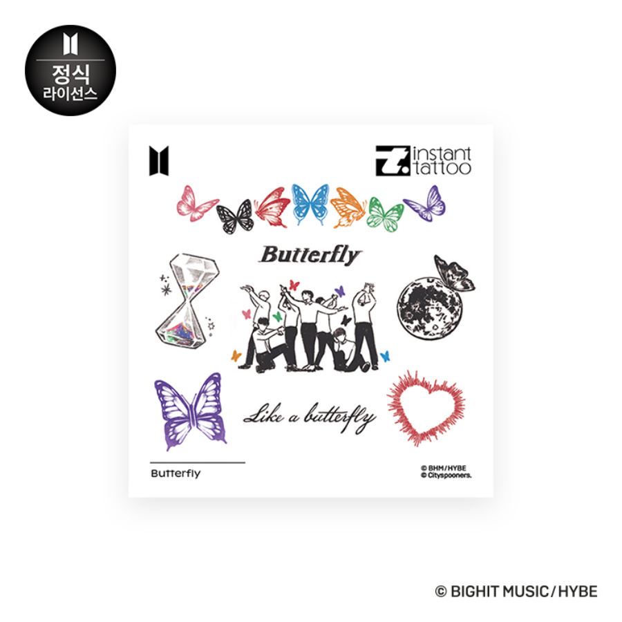 (One) BTS - Instant tattoo 4 designs || تم توفير تاتو لبي تي اس اختار يونك فور ايفر . الفراشه . ماجك .بيست اوف مي