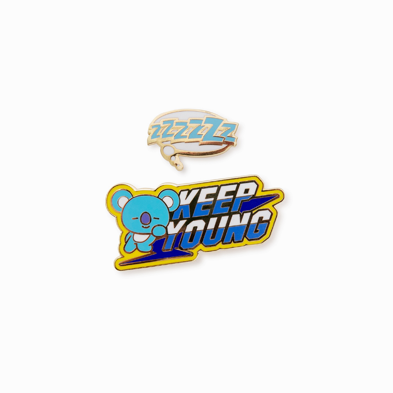 BT21 WAPE Badge set (2 pieces) بروش او دبوس من قطعتين زين بها قميصك او طرف جينز او حقيبتك لشخصيات بي تي اس
