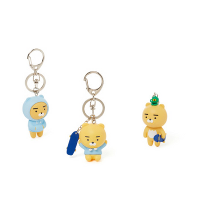 الشكل كيرينغ ريان 3 أنواع | (ONE) Kakao Friends Figure Keyring Ryan 3 Types