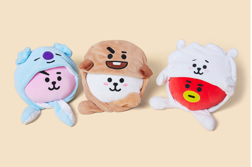 (One) BT21  - Action Figure  Hat قبعات لشخصيات بي تي اس تتحرك الاذن بشكل طريف