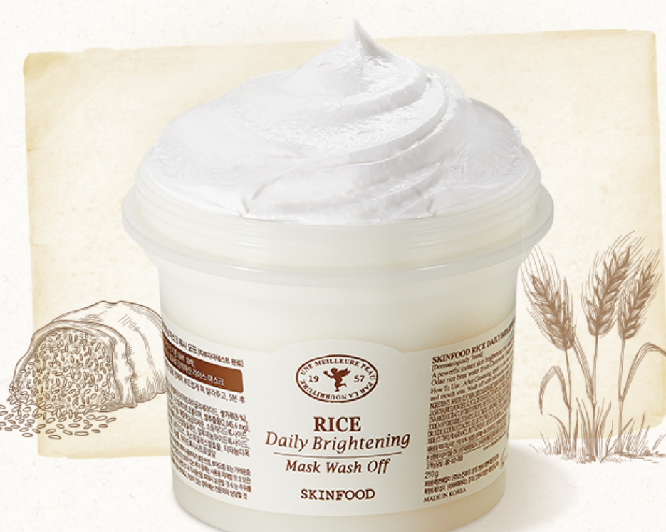(Set) Skin Food -Rice Daily Brightening Mask Wash Off