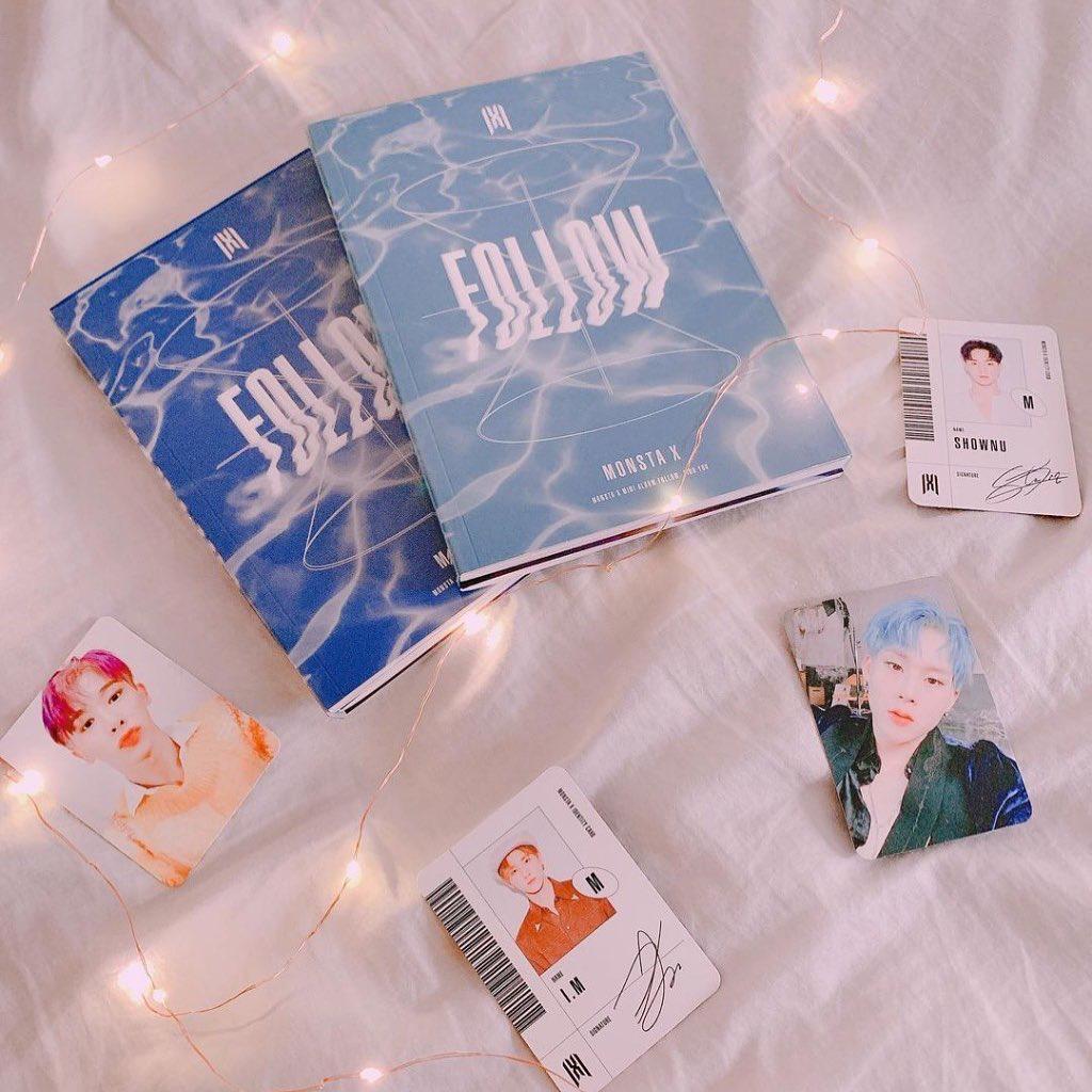 (One) MONSTA X - Mini FOLLOW-FIND YOu تسليم فوري ...نسخه واحده .. ميني بوك مفرد لاحد اعضاء فرقه بوستر متوسط لجميع الاعضاء بري اوردر فوتوكارد وادنتي كارت اشبه بالهويه وهديتين بري اوردر استاندر كبير وصغير وكتاب صور الاعضاء