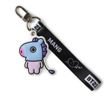 واحد - شخصيات بي تي 21 حزام معصم للسفر وحلقة مفاتيح || (ONE) BT21 - Travel Wrist Strap ver.2