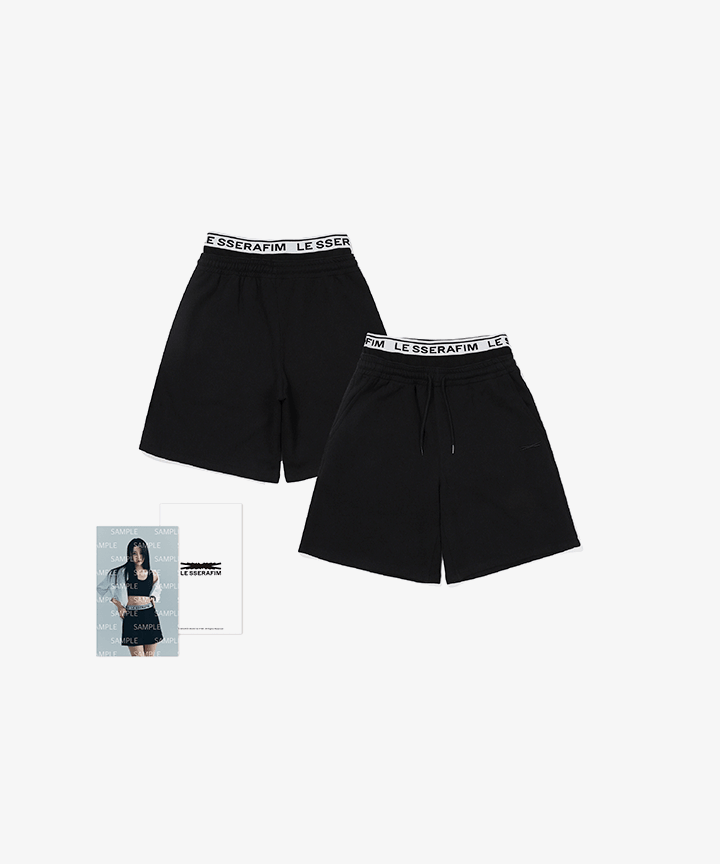 (ONE) LE SSERAFIM Oversized Shorts (Black)