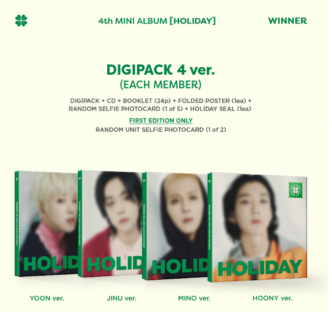 [WINNER|وينر] {Kpop} (SET) WINNER - HOLIDAY 4th Mini Album (DIGIPACK ver.)