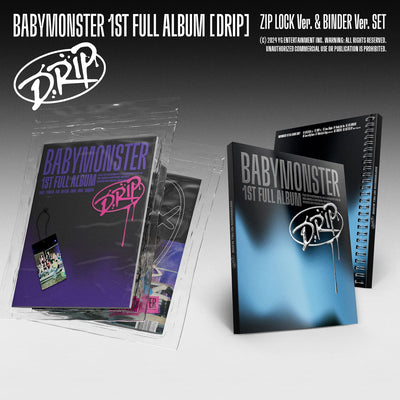[BABYMONSTER|بيبي مونستر] {Kpop} (SET) BABYMONSTER - DRIP / 1st FULL ALBUM (ZIP LOCK + BINDER Ver.)