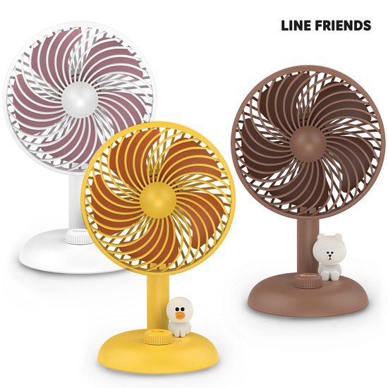 (ONE LINE FRIENDS DESK FAN BROWN / SALLY / CONY CHARACTER