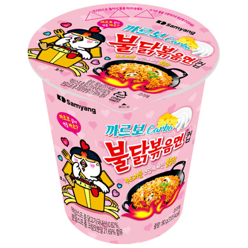 (ONE) Samyang Carbonara Buldak Bokkeum Myeon Small Cup 80g Cup Ramen [Country of Origin: Indicated in detailed description]