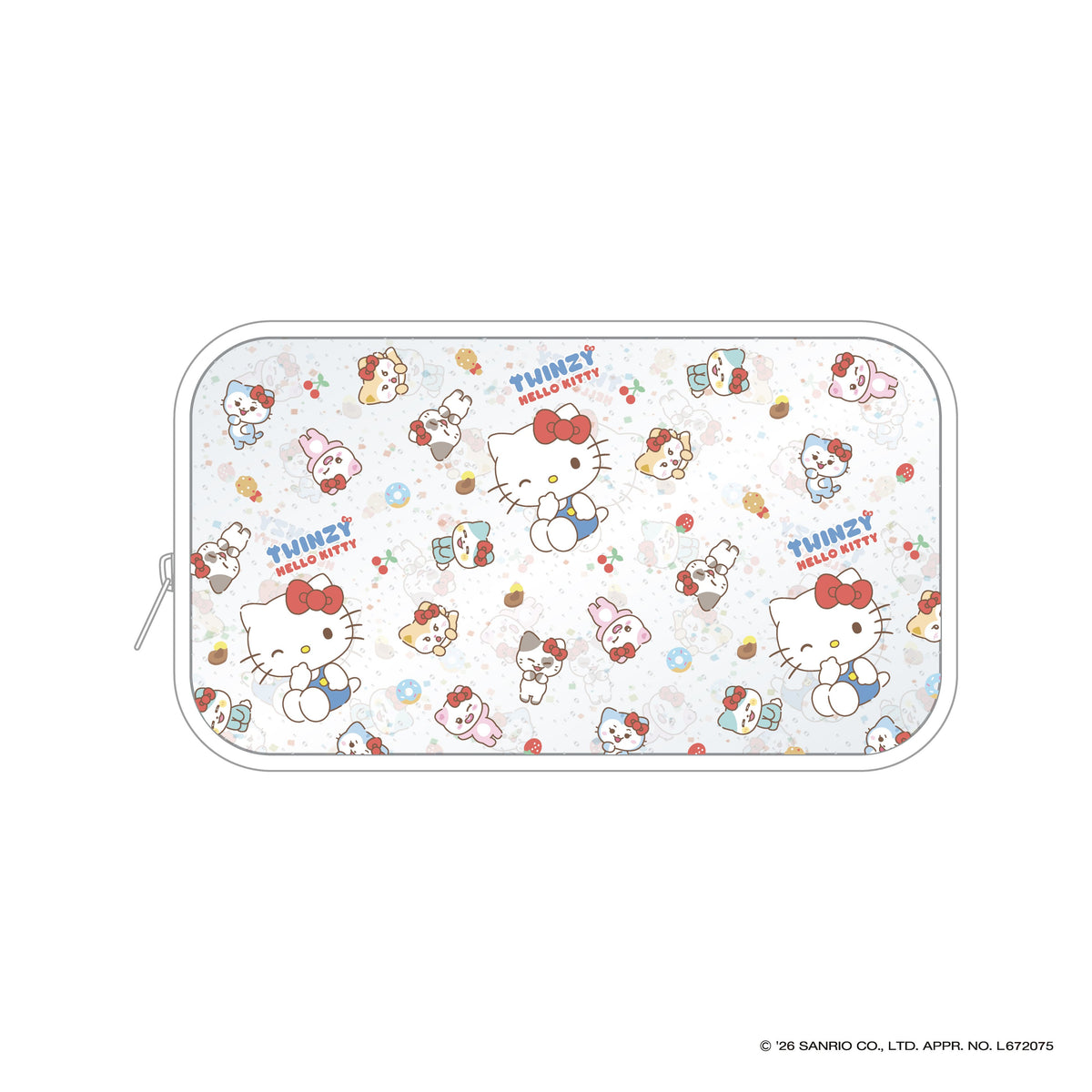 [ITZY|إتزي] {Kpop} (One) ITZY - TWINZY x Hello Kitty Glitter Pouch 18x10x7 cm | إتزي - حقيبة صغيرة لامعة 18×10×7 سم