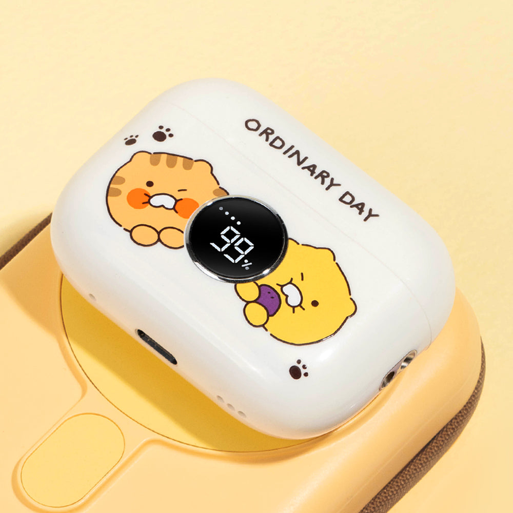 (One)* Kakao Friends - Ordinary Day Wireless Bluetooth Earphones (Beige) | إيرفون بلوتوث لاسلكي كاكاو فريندز - بيج