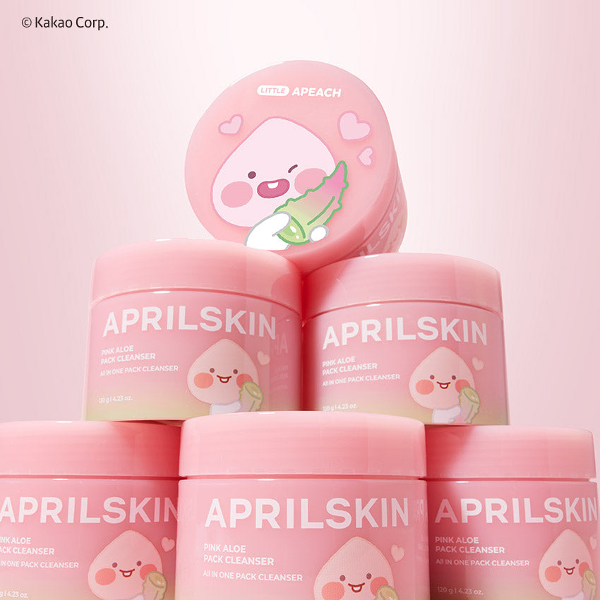 سيت _ صابونة الصبار الوردية (إصدار Little Apeach) (+ إسفنجة منعشة) | (SET) Little Apeach _ Edition] Pink Aloe Meringue Soap