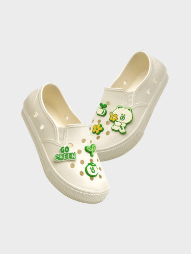 (ONE)LINE FRIENDS - Gunjong Brown On Green Eco Campaign EVA Indoor Shoes (200-230mm)