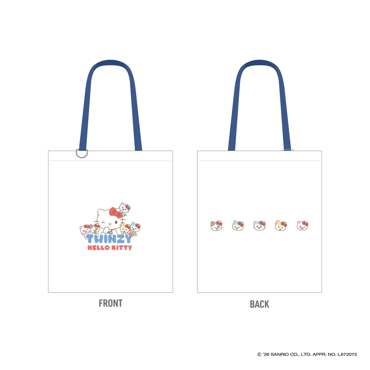 [ITZY|إتزي] {Kpop} (One) ITZY - TWINZY x Hello Kitty Cotton Tote Bag 36x41 cm | إتزي - حقيبة توت قطنية 36×41 سم (توينزي × هيلو كيتي)