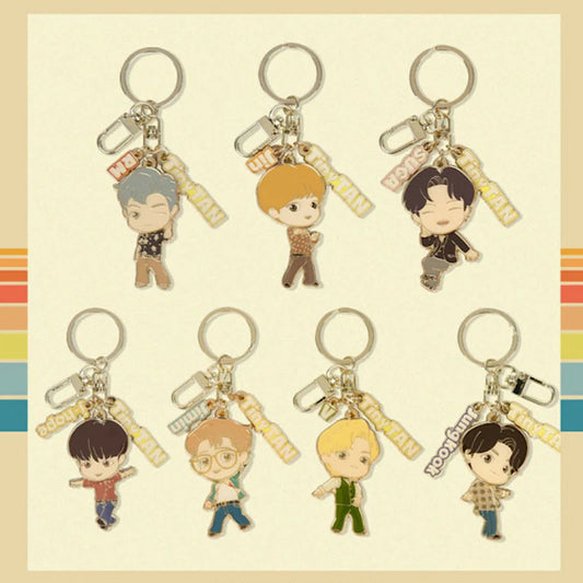 واحد - بي تي اس  تني تان داينمايت فيرجن ميتال كيرنك | (ONE) BTS TinyTAN Dynamite Version Metal Keyring