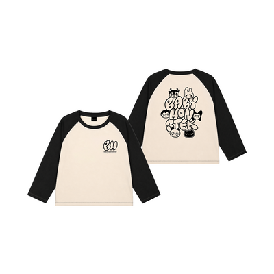 [BABYMONSTER|بيبي مونستر] {Kpop} (One) BABYMONSTER - Character Raglan Long Sleeve T-Shirt (CHOOM 2026-27 World Tour) | بيبي مونستر - تيشيرت راغلان بأكمام طويلة (جولة تشوم العالمية)